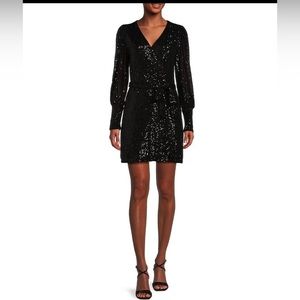 Black Gianni Bini Sequin Wrap Dress (NWT)